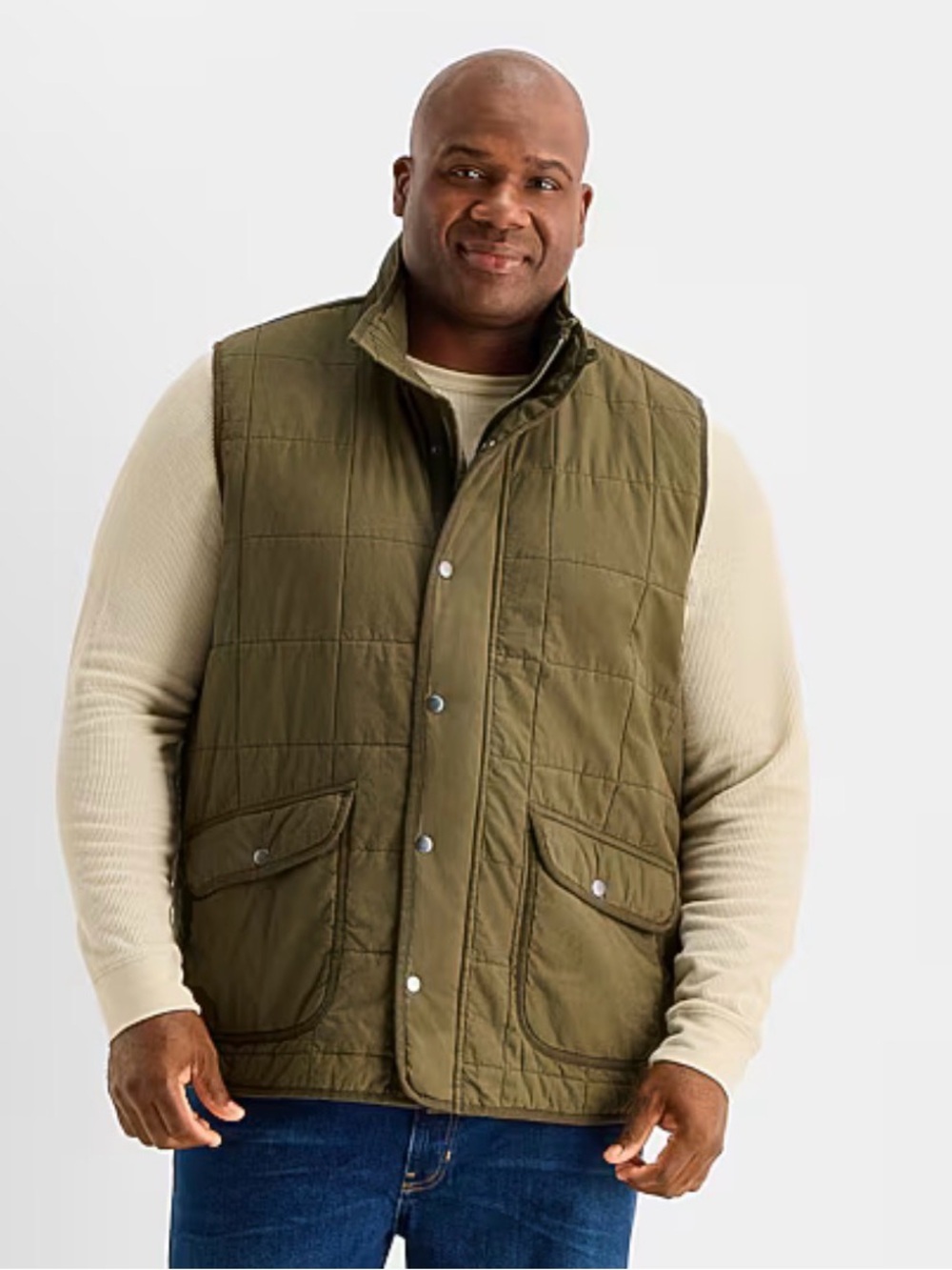 Mutual Weave Olive Green Quilted Vest – Size Large NWT